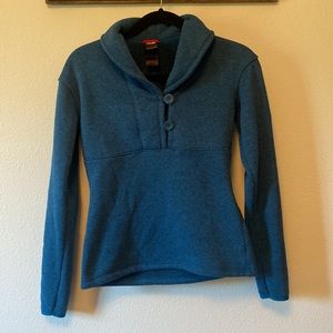 North Face Women’s 1/2 Button Sweater Pullover- size XS great Teal color